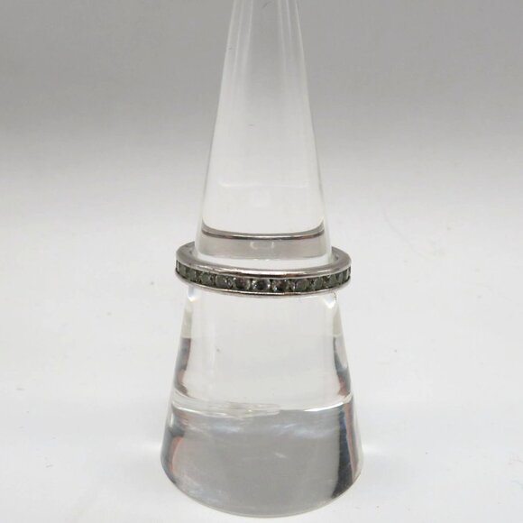 Eternity Band Ring Size 7 Vintage Style Silver Tone Clear Rhinestones - Picture 3 of 7